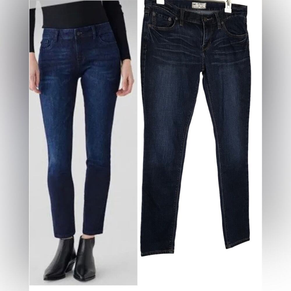 FREE PEOPLE Dark Wash Skinny Jeans